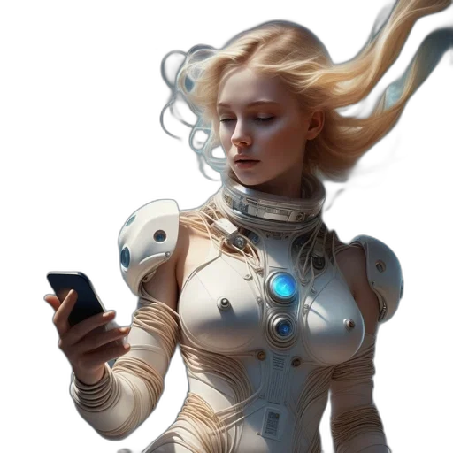 robot, dress, face, concept art transparent PNG cut-out