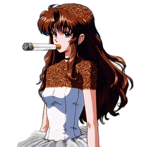 dress, staff, vaporwave, anime transparent PNG cut-out