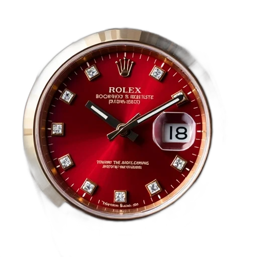 red, face, rolex, datejuster transparent PNG cut-out