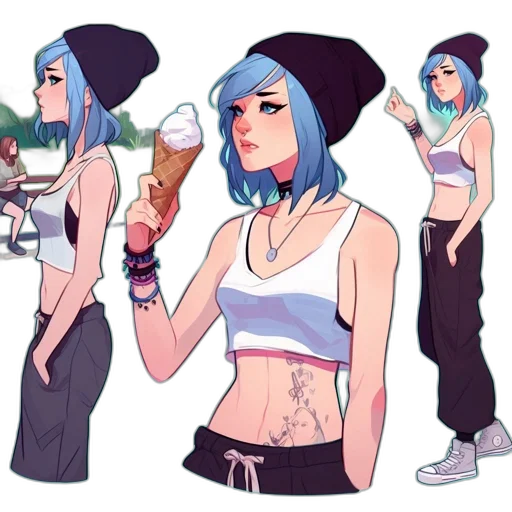 hat, concept art, anime, cyberpunk transparent PNG cut-out