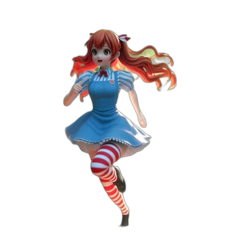 dress, concept art, anime, 3d render transparent PNG cut-out