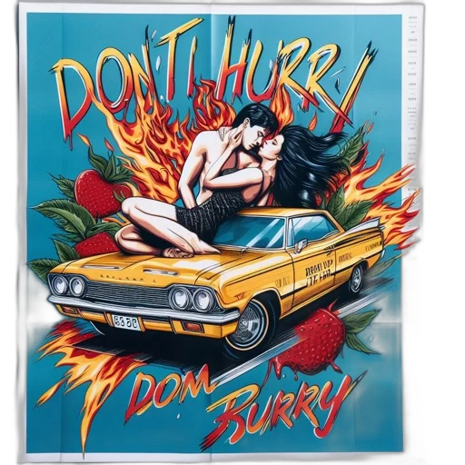fiery, scene, features, couple transparent PNG cut-out