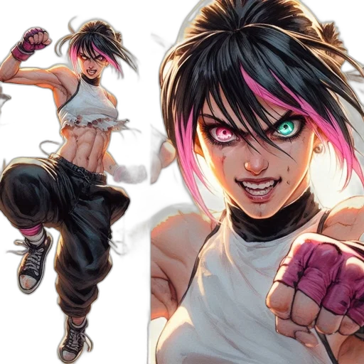 comic book art, concept art, cyberpunk, anime transparent PNG cut-out