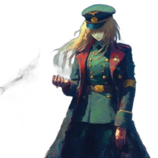 jacket, staff, hat, dress transparent PNG cut-out