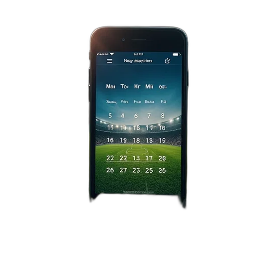 football, calendar, iphone, screen transparent PNG cut-out