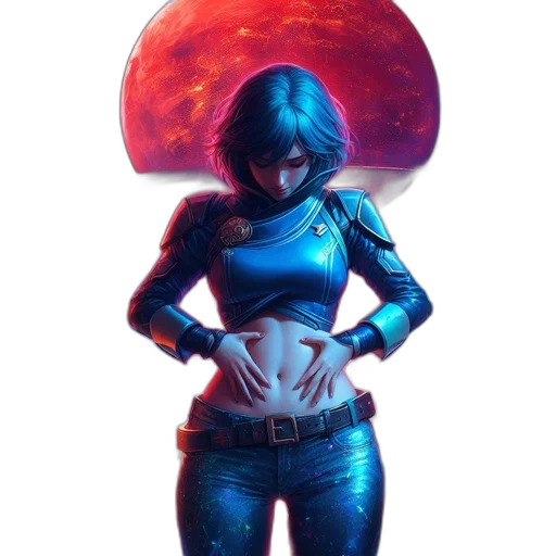 jacket, robot, comic book art, concept art transparent PNG cut-out