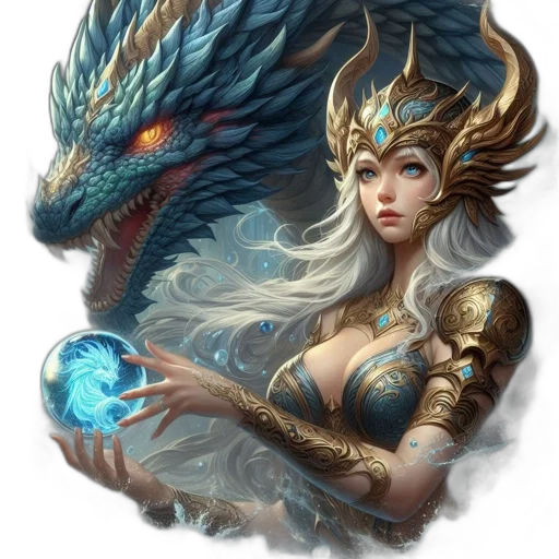 dragon, jewelry, sword, staff transparent PNG cut-out