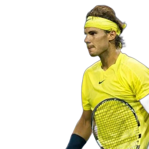 tennis, player, bright, yellow transparent PNG cut-out