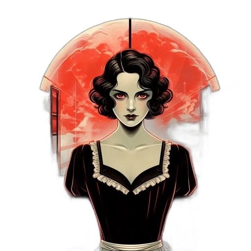 umbrella, dress, concept art, comic book art transparent PNG cut-out