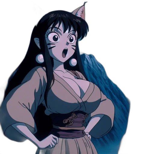 dress, creature, staff, anime transparent PNG cut-out