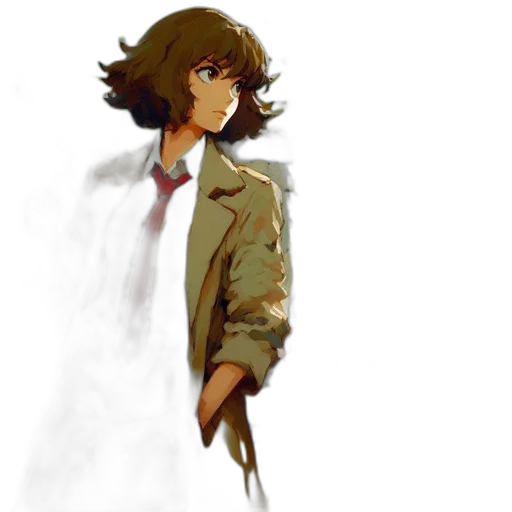jacket, staff, weapon, face transparent PNG cut-out
