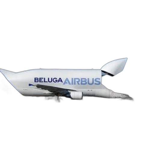 3d render, beluga, airbus, aircraft transparent PNG cut-out