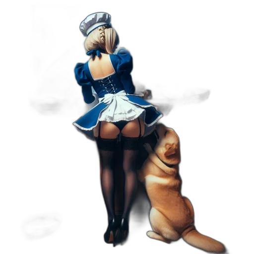 dress, staff, animal, hat transparent PNG cut-out