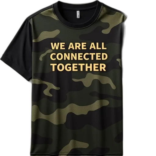 camo, tee, black, accents transparent PNG cut-out
