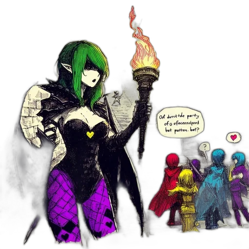 concept art, fantasy art, comic book art, pixel art transparent PNG cut-out