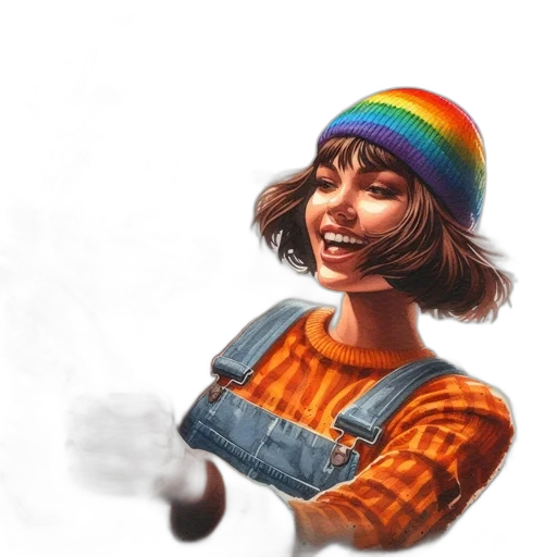 hat, staff, face, weapon transparent PNG cut-out