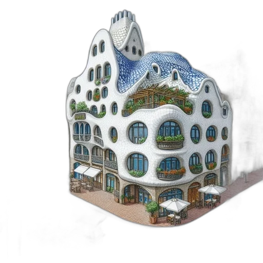 building, concept art, 3d render, fantasy art transparent PNG cut-out