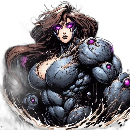 hair, creature, weapon, comic book art transparent PNG cut-out