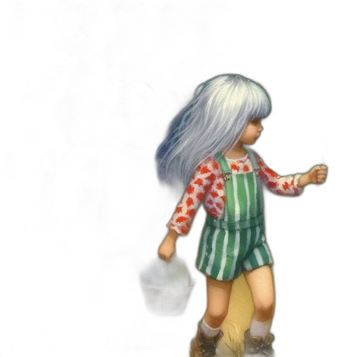 hair, dress, jacket, staff transparent PNG cut-out