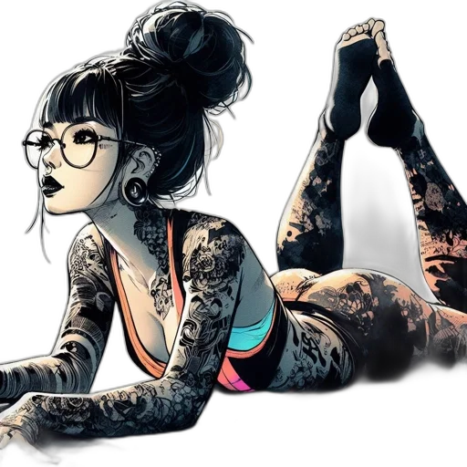 comic book art, cartoon, concept art, cyberpunk transparent PNG cut-out