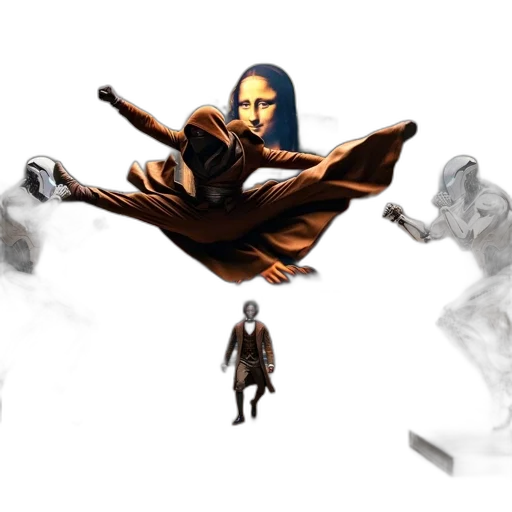 mask, creature, shoes, sword transparent PNG cut-out