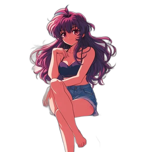 dress, hair, vaporwave, anime transparent PNG cut-out
