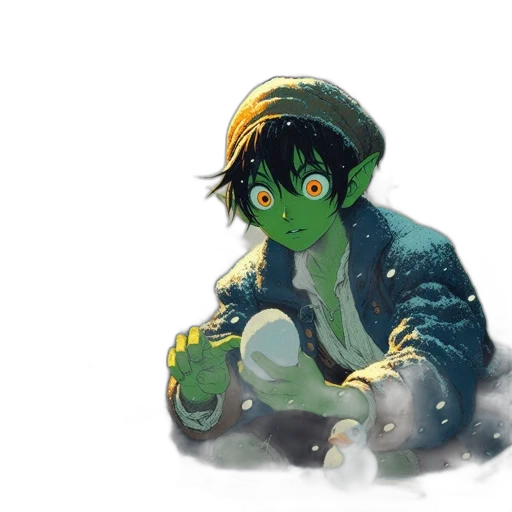 creature, jacket, staff, mask transparent PNG cut-out