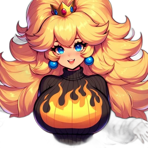 hair, dress, crown, staff transparent PNG cut-out