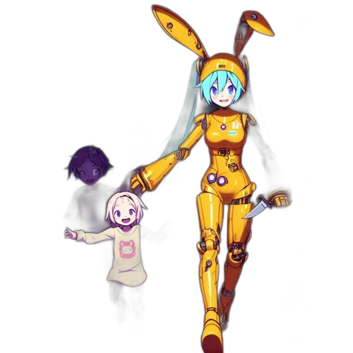 robot, weapon, staff, creature transparent PNG cut-out