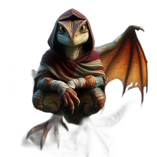 dragon, mask, creature, staff transparent PNG cut-out
