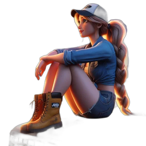 hat, shoes, concept art, 3d render transparent PNG cut-out