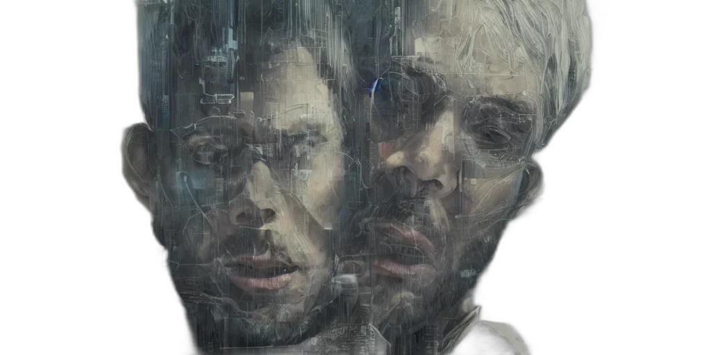 face, concept art, comic book art, photorealistic transparent PNG cut-out