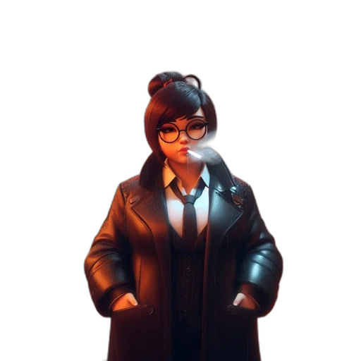 jacket, staff, face, dress transparent PNG cut-out