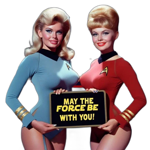comic book art, outer space, two, women transparent PNG cut-out