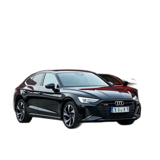 car, black, compact, parked transparent PNG cut-out
