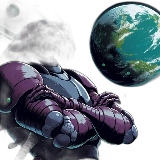 robot, concept art, comic book art, fantasy art transparent PNG cut-out