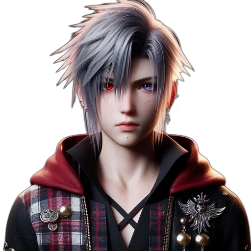 jacket, face, concept art, 3d render transparent PNG cut-out