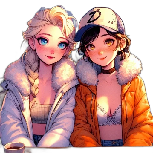 jacket, hat, staff, anime transparent PNG cut-out