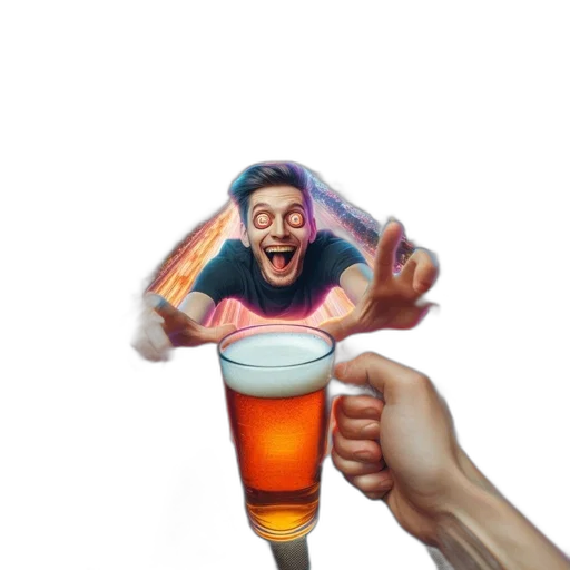 face, bottle, hat, creature transparent PNG cut-out