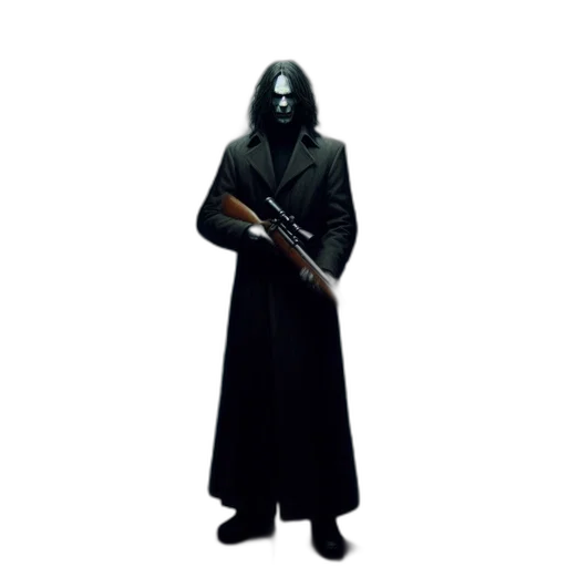 staff, jacket, weapon, mask transparent PNG cut-out