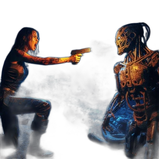 robot, weapon, concept art, comic book art transparent PNG cut-out