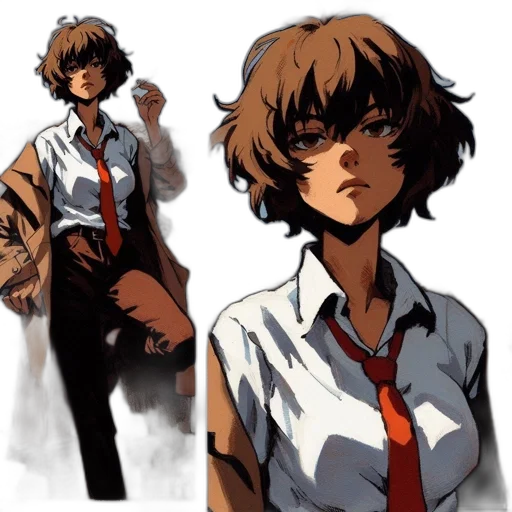 face, staff, jacket, concept art transparent PNG cut-out