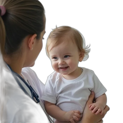 photorealistic, pediatric, taking, baby transparent PNG cut-out