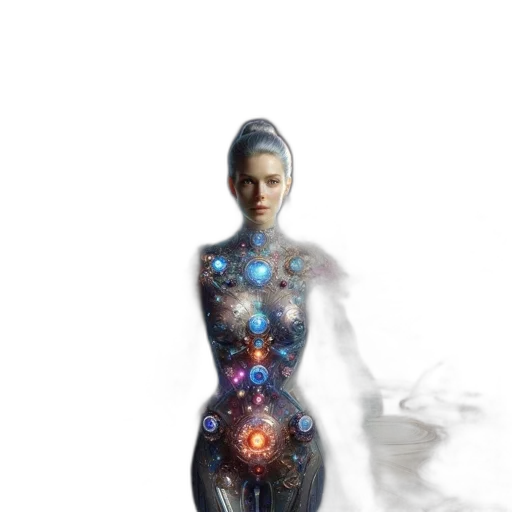 dress, robot, jewelry, concept art transparent PNG cut-out