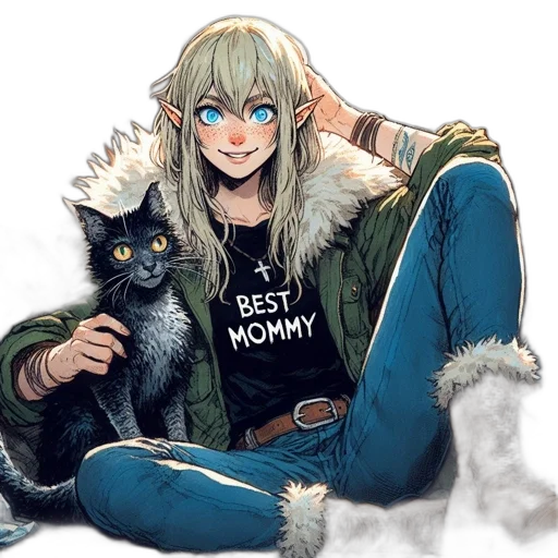 animal, jacket, anime, watercolor transparent PNG cut-out
