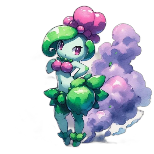 creature, staff, flower, dragon transparent PNG cut-out