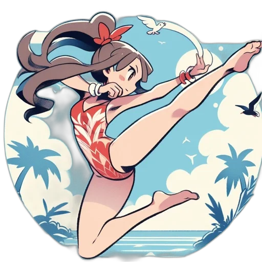 anime, vaporwave, cartoon, pixel art transparent PNG cut-out