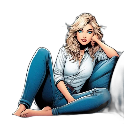 comic book art, cartoon, concept art, photorealistic transparent PNG cut-out