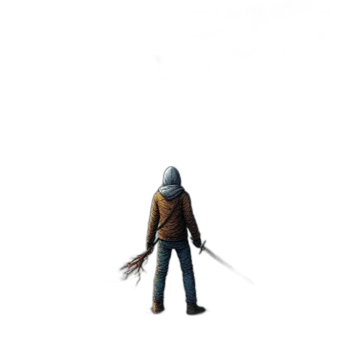 jacket, sword, staff, weapon transparent PNG cut-out