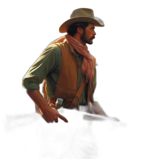 hat, jacket, staff, weapon transparent PNG cut-out